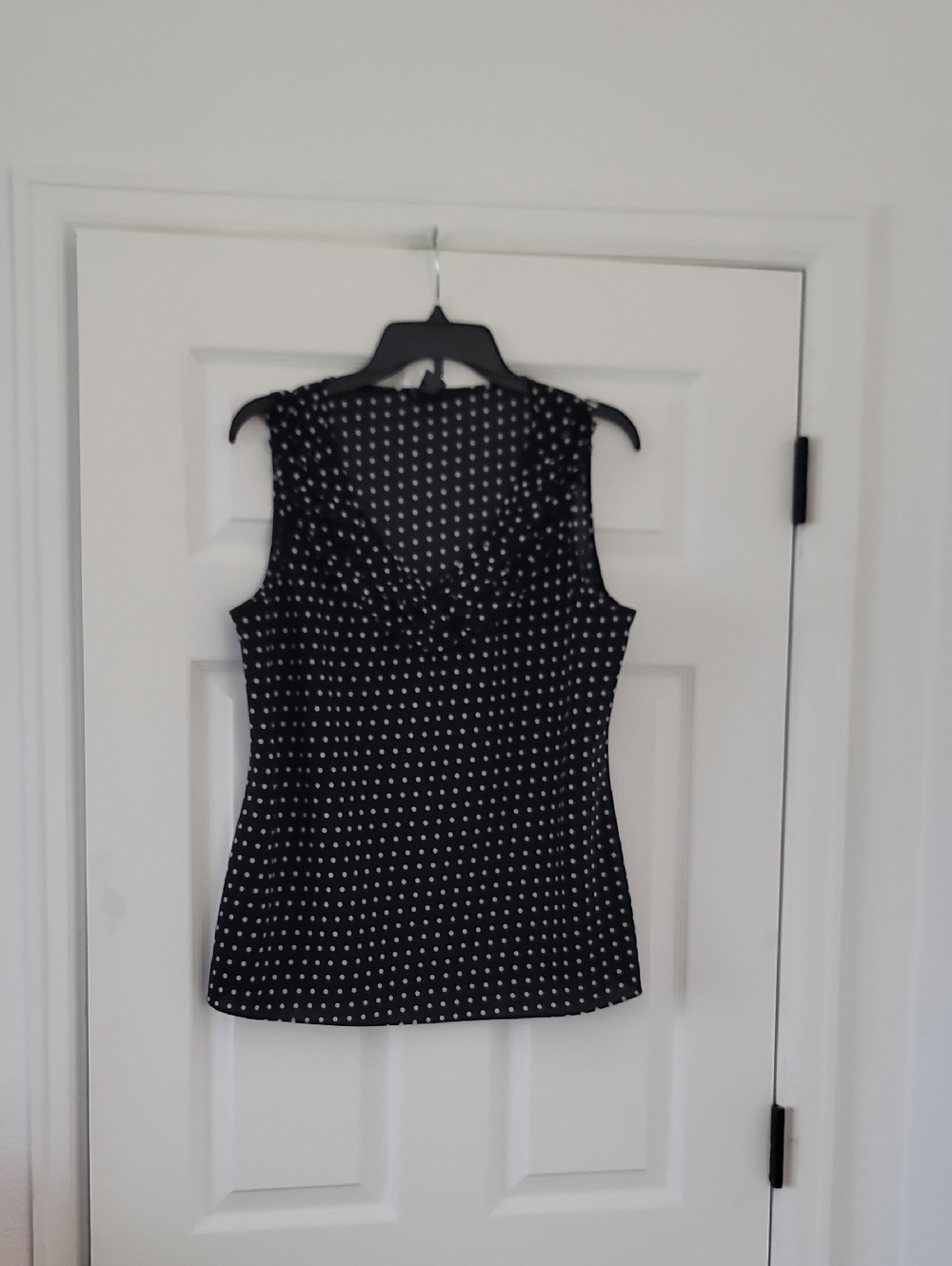 Spense Black Polka Dot Sleeveless V-Neck Camisole